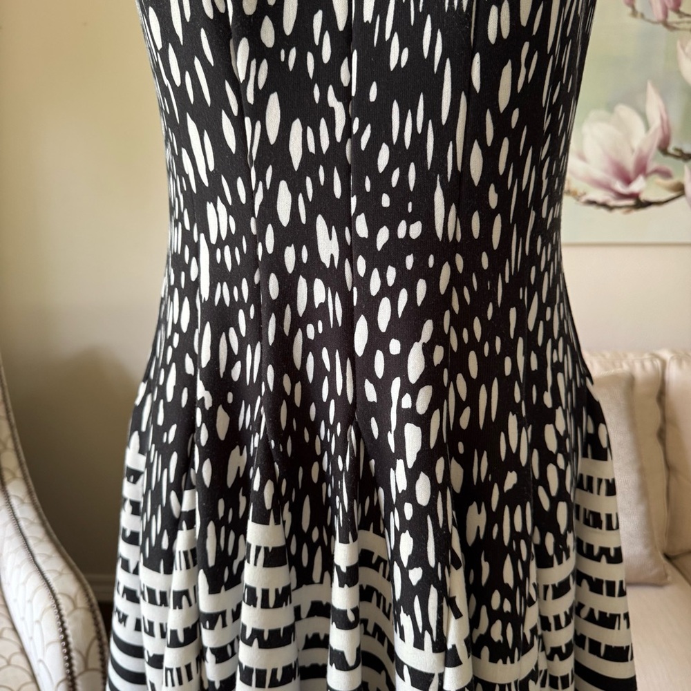 Eliza J Polka Dot And Striped Fit And Flare Dress - Picture 8 of 15